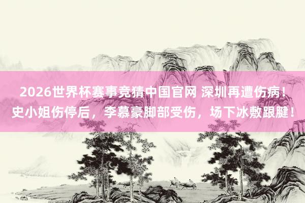2026世界杯赛事竞猜中国官网 深圳再遭伤病！史小姐伤停后，李慕豪脚部受伤，场下冰敷跟腱！