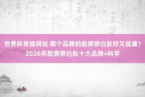 世界杯竞猜网站 哪个品牌的胶原卵白肽好又低廉？2026年胶原卵白肽十大品牌+科学