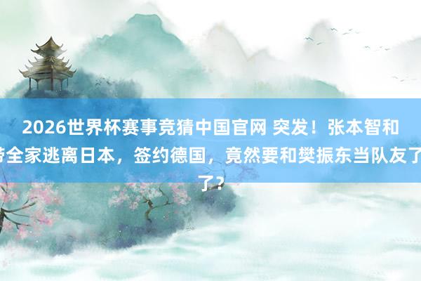 2026世界杯赛事竞猜中国官网 突发！张本智和带全家逃离日本，签约德国，竟然要和樊振东当队友了？