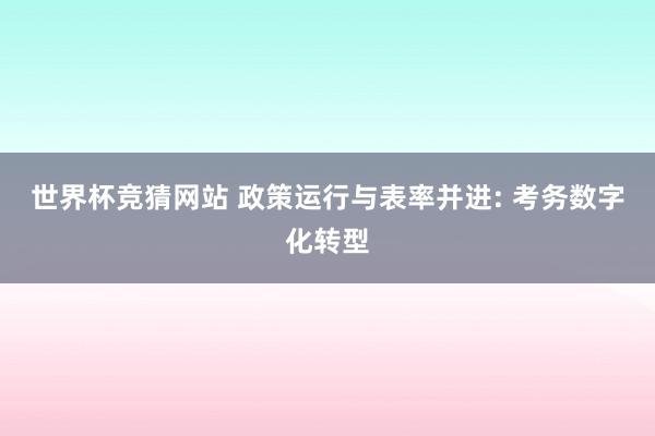 世界杯竞猜网站 政策运行与表率并进: 考务数字化转型