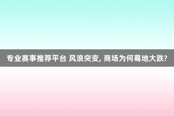专业赛事推荐平台 风浪突变， 商场为何蓦地大跌?
