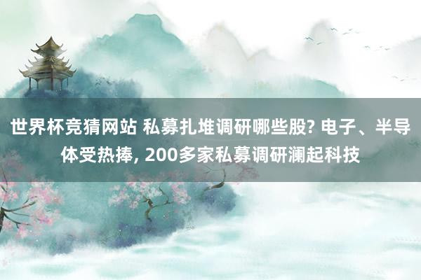 世界杯竞猜网站 私募扎堆调研哪些股? 电子、半导体受热捧， 200多家私募调研澜起科技