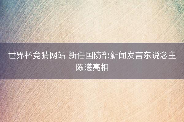 世界杯竞猜网站 新任国防部新闻发言东说念主陈曦亮相