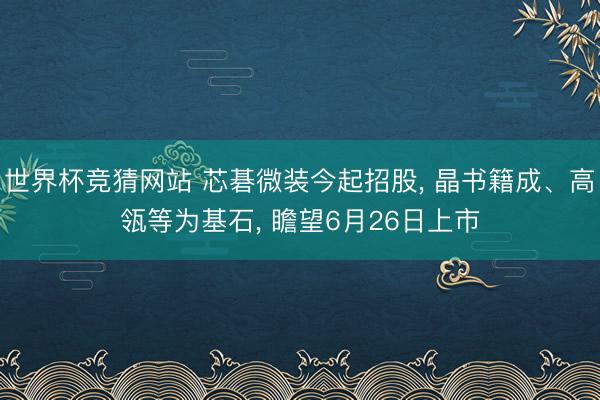 世界杯竞猜网站 芯碁微装今起招股， 晶书籍成、高瓴等为基石， 瞻望6月26日上市